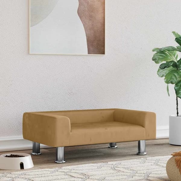 vidaXL hundeseng 70x45x26,5 cm velour brun