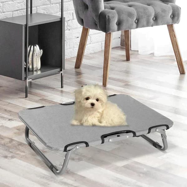 Rootz Pet Bed - Dog Lounger - Dog Bed - Cat Bed - Sleeping Bed - Foldable - Grey - 59 X 46 X 15cm