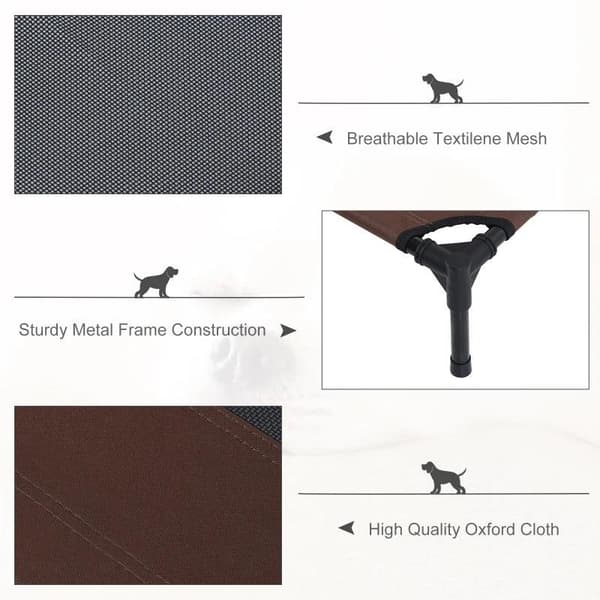Rootz Dog Bed - Sofa Pet Bed - Cat Bed - Outdoor Dog Sleeping Place - Pet Bed - Brown/black - 91.5lx76.2wx18h Cm