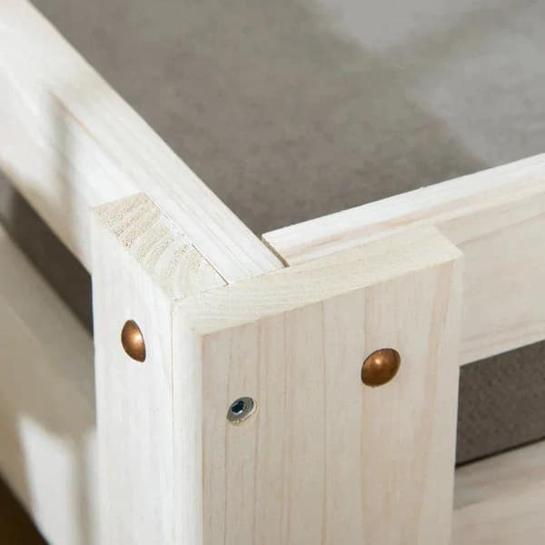 Rootz kæledyrsseng - Hundesofa - Højtstående kæledyrssofa - Med pude - Kattesofa - Hundesofa - Hundeseng - Hundesoveplads - Hvid/Grå - 90 x 60 x 20 cm