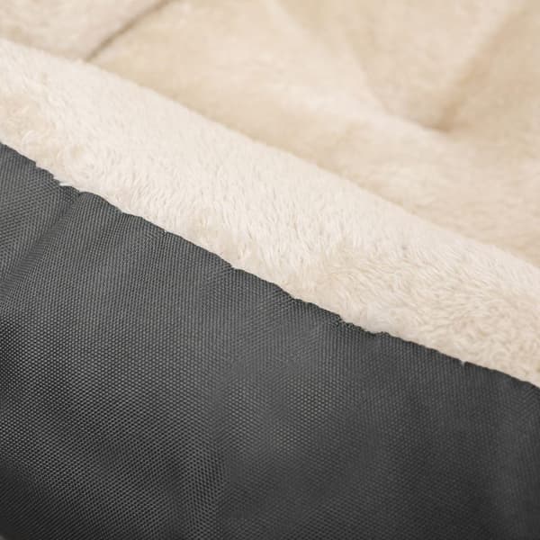 Rootz Hundeseng - Rund Hundeseng - Kæledyrsseng - Katteseng - Kæledyrsseng - Med vendbar pude - Grå - 80 x 65 x 20 cm