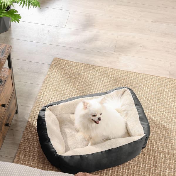 Rootz Hundeseng - Rund Hundeseng - Kæledyrsseng - Katteseng - Kæledyrsseng - Med vendbar pude - Grå - 65 x 55 x 20 cm
