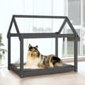 Miniatyrbillede 3 af 8: hundeseng 101x70x90 cm massivt fyrretræ grå