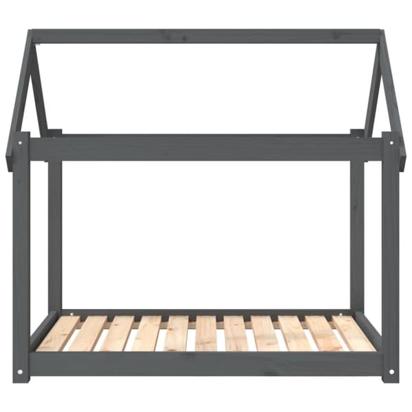 hundeseng 101x70x90 cm massivt fyrretræ grå