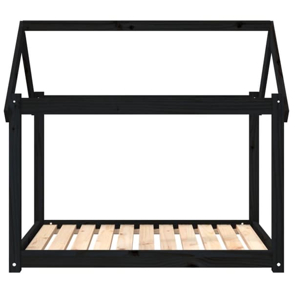 hundeseng 101x70x90 cm massivt fyrretræ sort