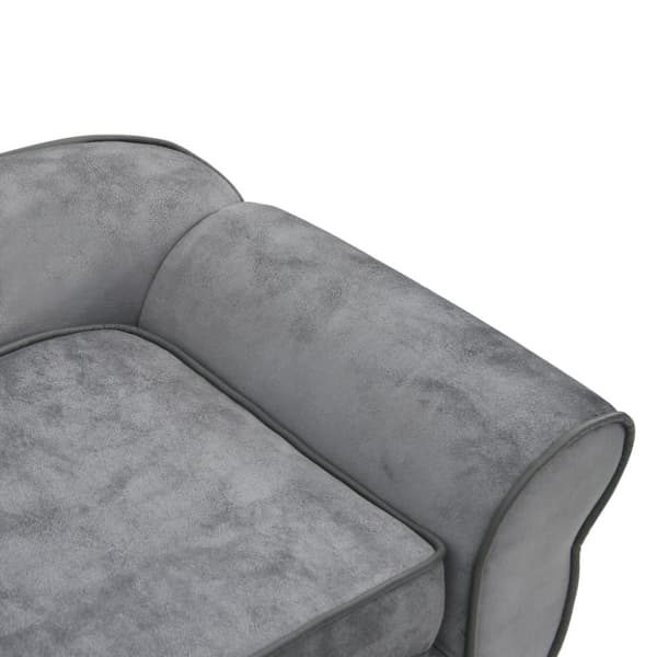hundesofa 72x45x30 cm plys grå