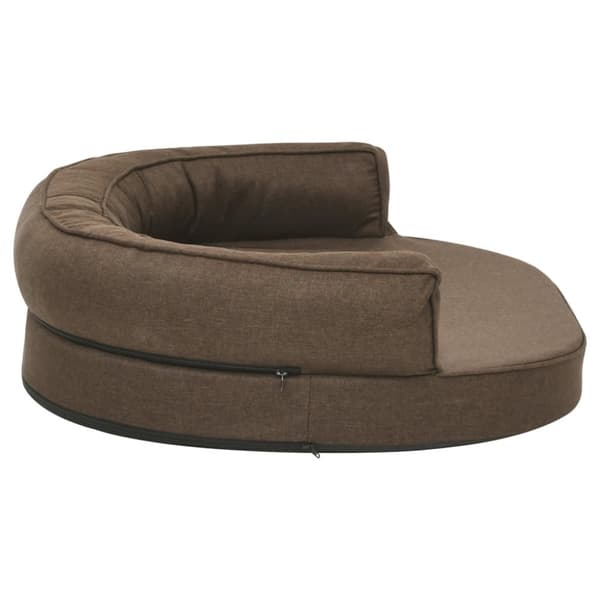 ergonomisk hundeseng 75x53 cm hør-look brun
