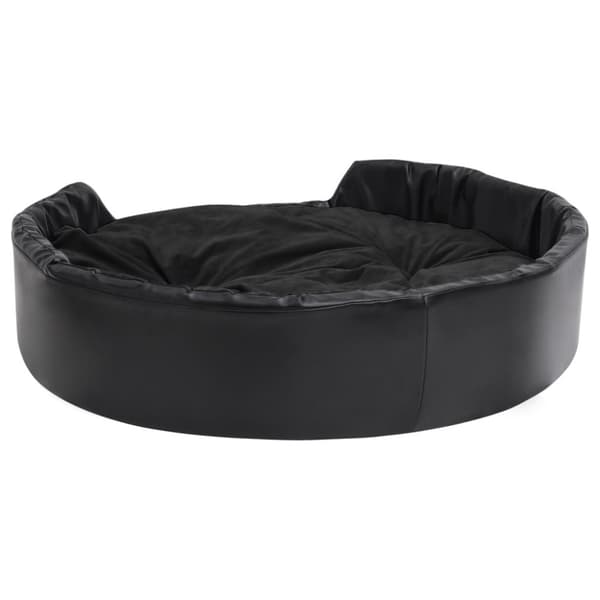 hundekurv 99x89x21 cm plys og kunstlæder sort