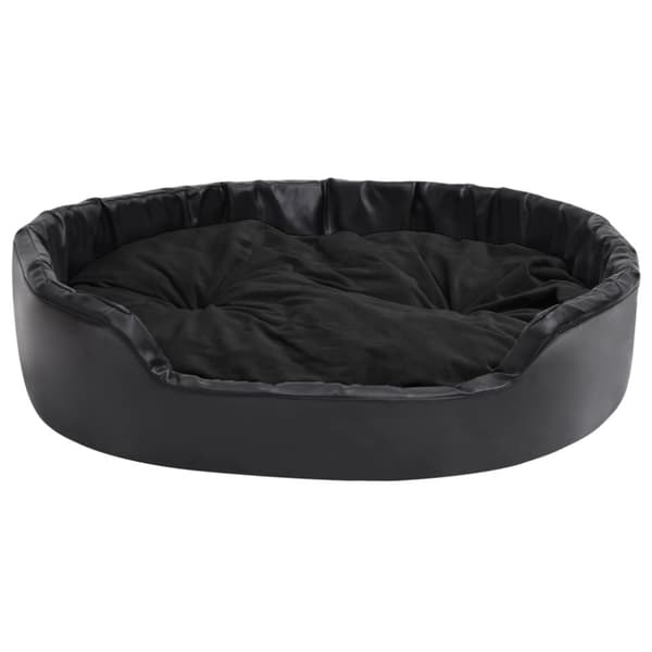 hundekurv 99x89x21 cm plys og kunstlæder sort