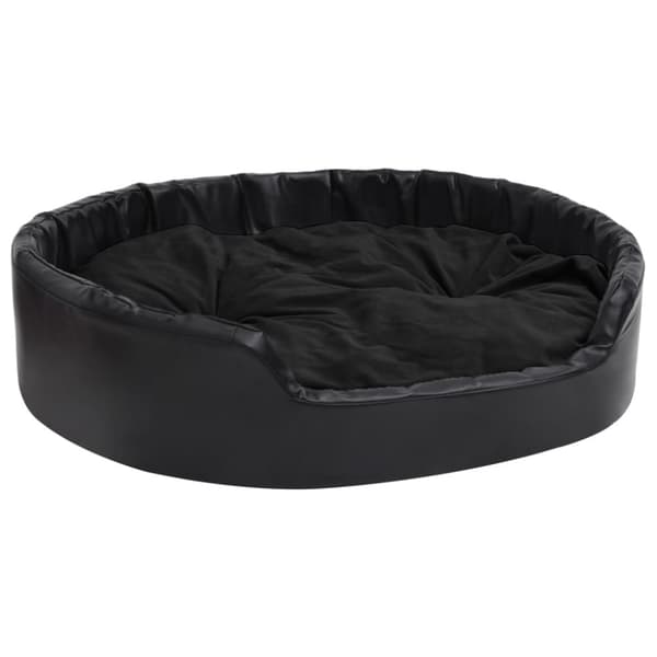 hundekurv 99x89x21 cm plys og kunstlæder sort