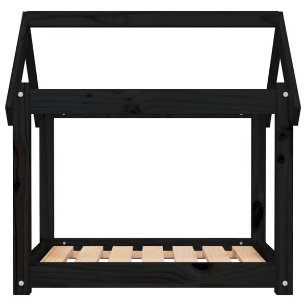 hundeseng 71x55x70 cm massivt fyrretræ sort