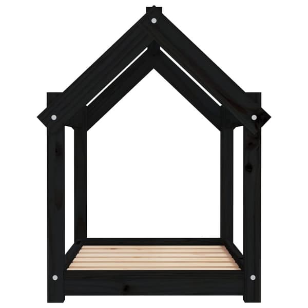 hundeseng 71x55x70 cm massivt fyrretræ sort