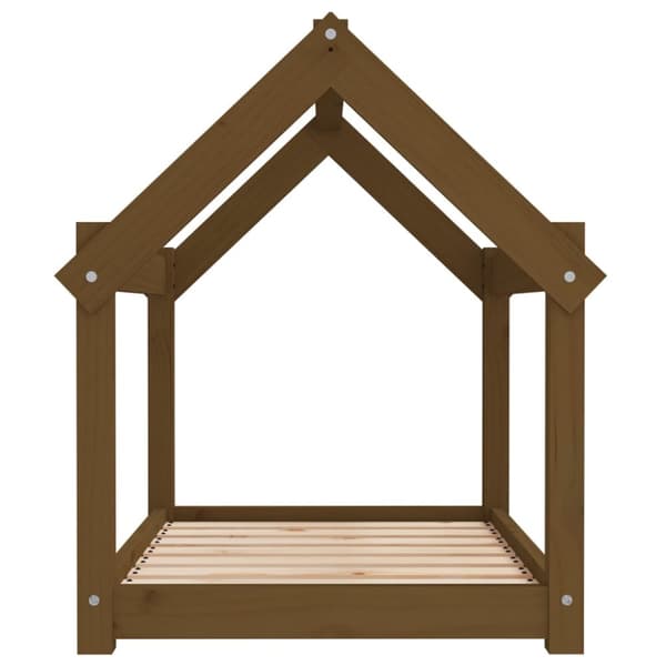 hundeseng 81x60x70 cm massivt fyrretræ gyldenbrun