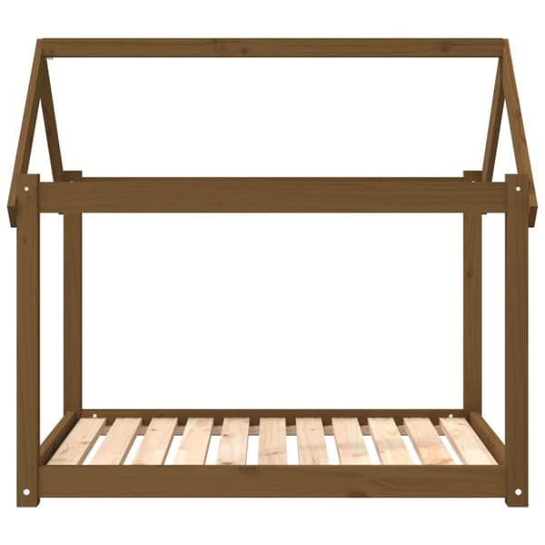 hundeseng 101x70x90 cm massivt fyrretræ gyldenbrun