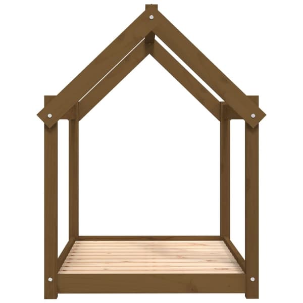 hundeseng 101x70x90 cm massivt fyrretræ gyldenbrun