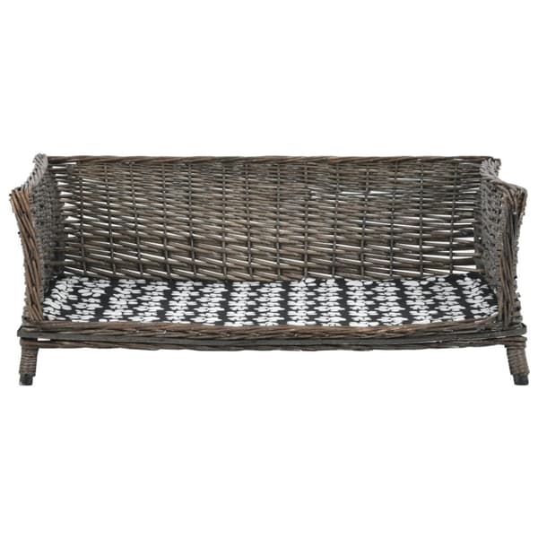 Koiran kori tyynyllä, harmaa, 90x54x35 cm, luonnonpuikko