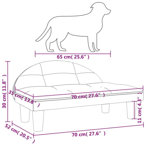 hundeseng 70x52x30 cm velour sort