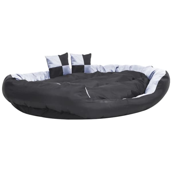 hundepude 150x120x25 cm vendbar og vaskbar grå og sort