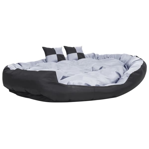 hundepude 150x120x25 cm vendbar og vaskbar grå og sort