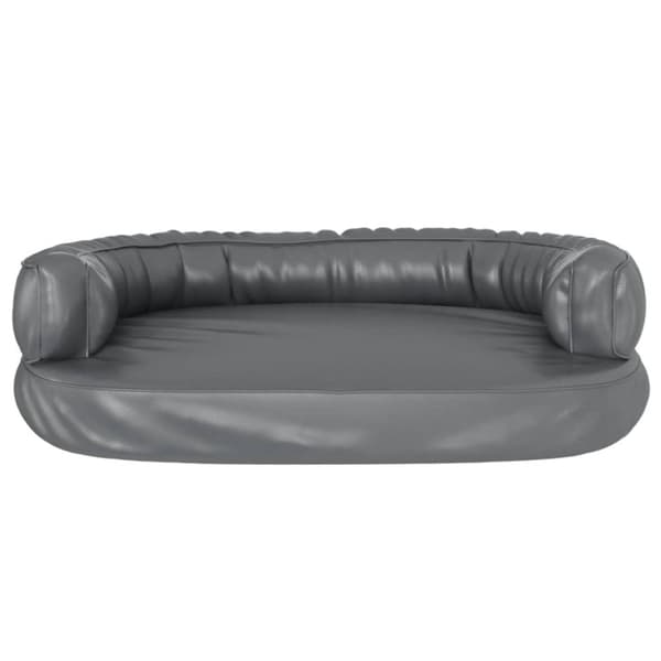 Ergonominen vaahtomuovi koiransänky harmaa 75x53 cm keinonahka