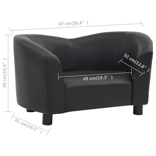 hundesofa 67x41x39 cm kunstlæder sort