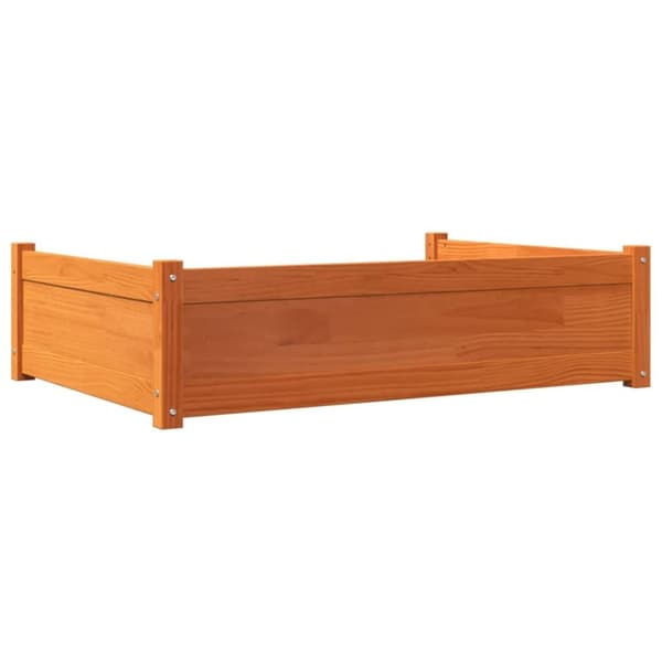 vidaXL hundeseng 105,5x75,5x28 cm massivt fyrretræ gyldenbrun