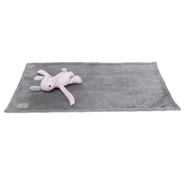 Hundetæppe Junior kæletæppe/kanin, plys, 75 × 50 cm, grå/lys lilla