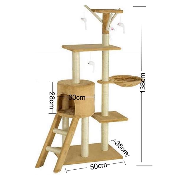 Kissapuu - 138cm - Raapimistolpat - Raapivat huonekalut