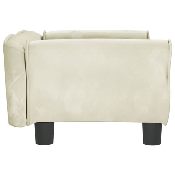 hundeseng 70x45x30 cm velour cremefarvet