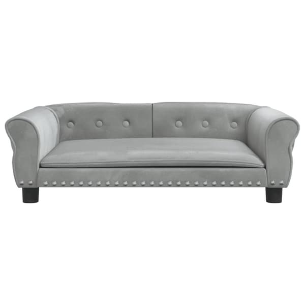 Hundbädd ljusgrå 95x55x30 cm sammet