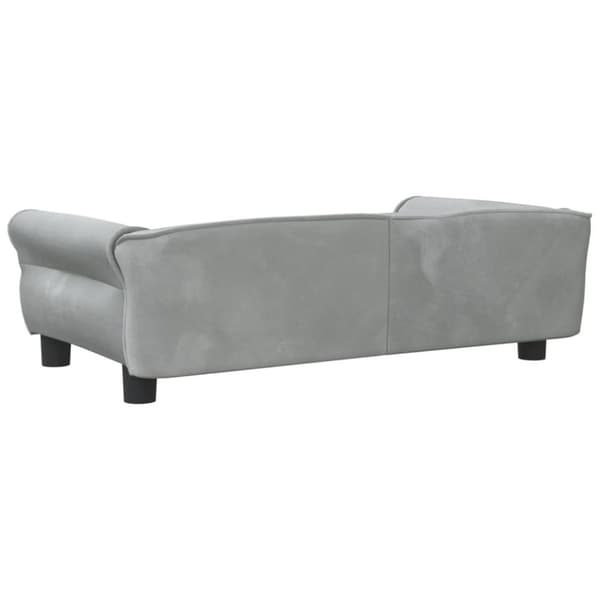 Hundbädd ljusgrå 95x55x30 cm sammet