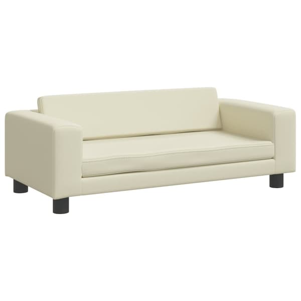 Hundbädd med förlängning gräddvit 100x50x30 cm konstläder