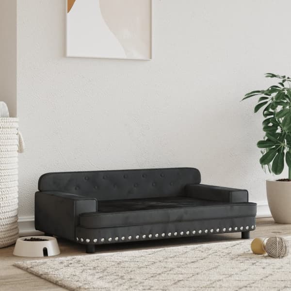 Koiran sänky, musta, 90x53x30 cm, sametti