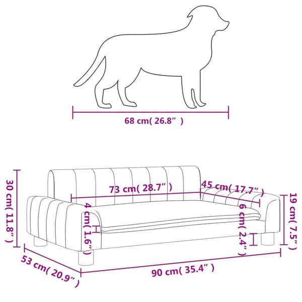 hundeseng 90x53x30 cm stof sort