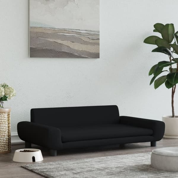 Koiran sänky, musta, 100x54x33 cm, sametti