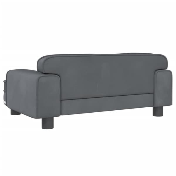 Hundbädd mörkgrå 70x45x30 cm sammet