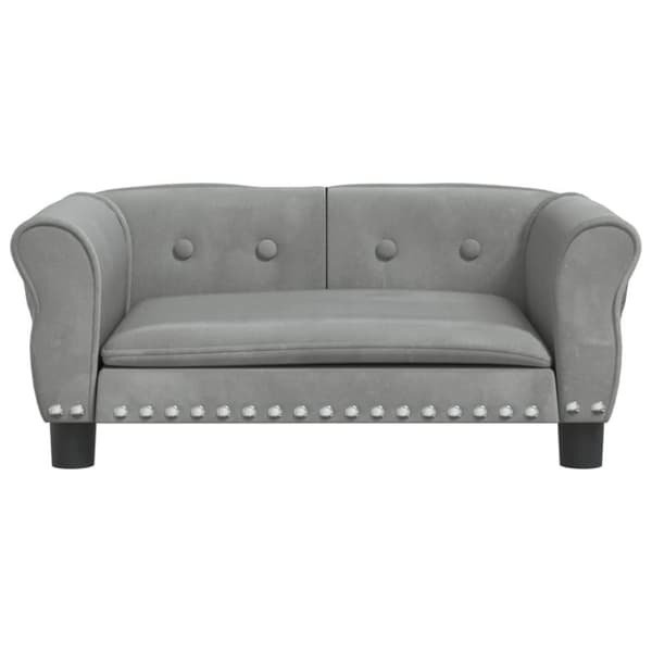 hundeseng 70x45x30 cm velour lysegrå