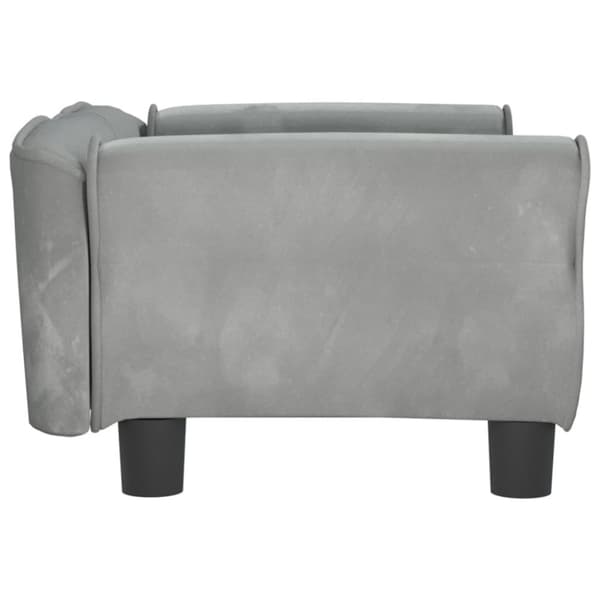 hundeseng 70x45x30 cm velour lysegrå
