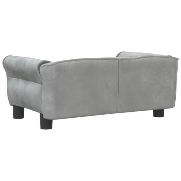 hundeseng 70x45x30 cm velour lysegrå