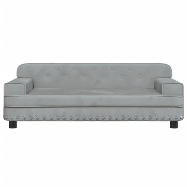 hundeseng 90x53x30 cm velour lysegrå