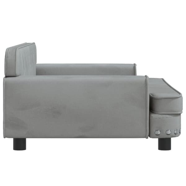 hundeseng 90x53x30 cm velour lysegrå