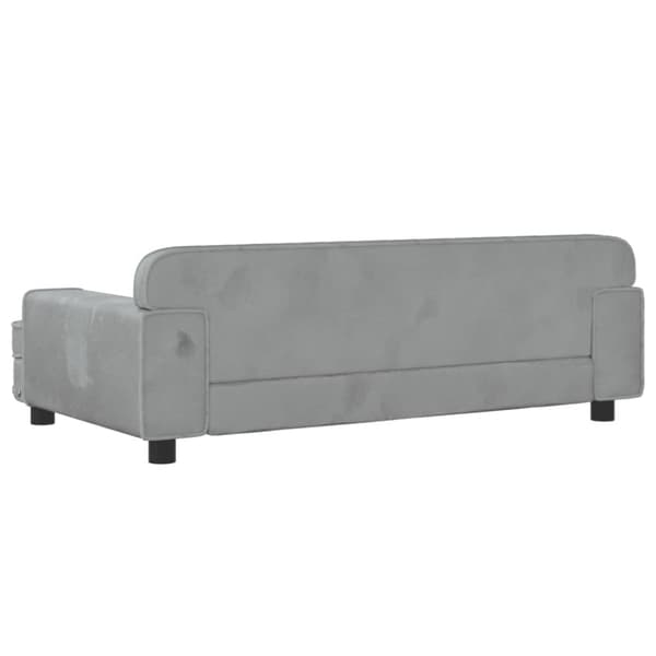hundeseng 90x53x30 cm velour lysegrå