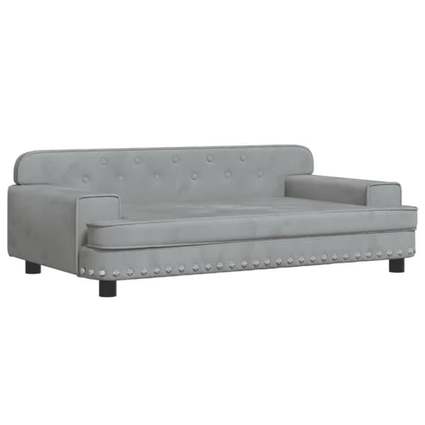 hundeseng 90x53x30 cm velour lysegrå