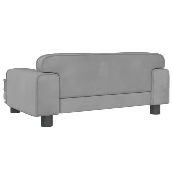 hundeseng 70x45x30 cm velour lysegrå