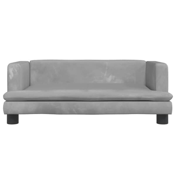 hundeseng 80x45x30 cm velour lysegrå