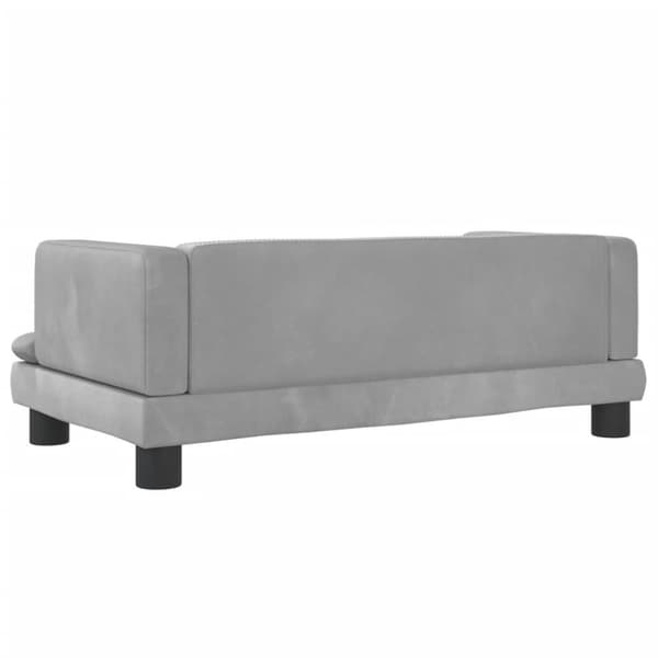 hundeseng 80x45x30 cm velour lysegrå