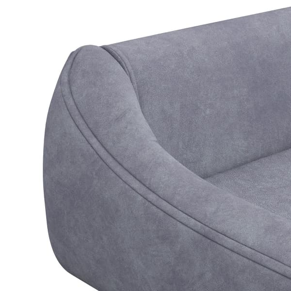 Rootz Pet Sohva - Koirasohva - Scandi Design - Irrotettava tyyny - Velvet Look - Harmaa + Natural - 102cm x 58,5cm x 42,5cm