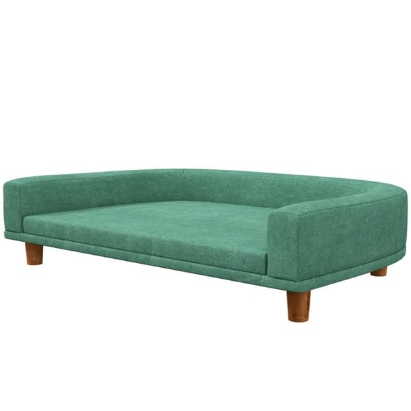 Rootz Hundeseng - Tyk pude - Hundesofa - Elegant design - Pet Sofa - Eukolyptus - Polyester-MDF - Grøn - 68L x 68W x 35H cm