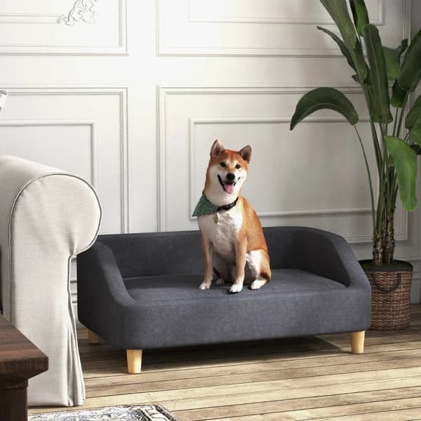 Rootz Hundesofa - Pet Sofa - Medium - Store Hunde - Hundesofa - Hævet Design - Hundestol - Træben - Skum - Plast - Mørkegrå - 95 X 63 X 39 Cm