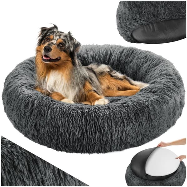 Hundeseng Maja med polstring og plys - Ø 80 cm